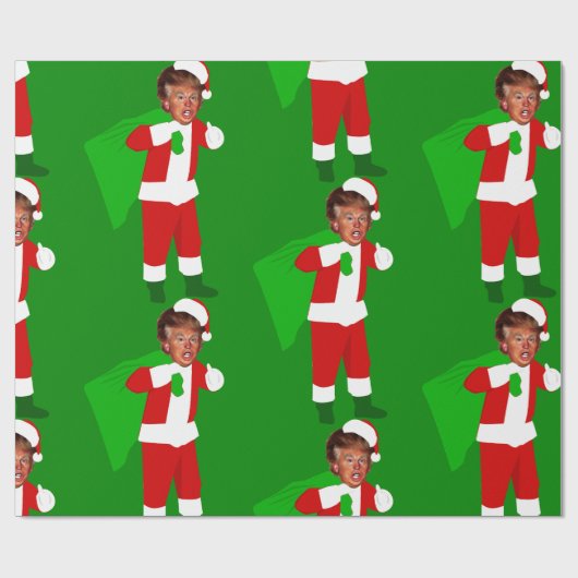 Kerstman Donald Trump grappige kerst Cadeaupapier (Vlak)