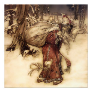 “Kerstman” door Arthur Rackham Foto Afdruk