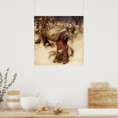 “Kerstman” door Arthur Rackham Poster (Keuken)
