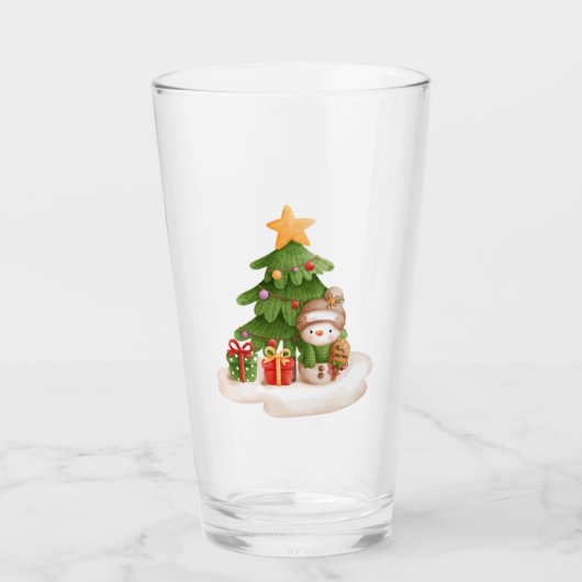 kerstman Drink glas (Voorkant)