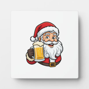 Kerstman Drinkende Bier Kerst Grafiek Fotoplaat
