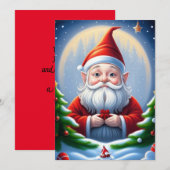 Kerstman Dwerg Plat Kerstkaart (Voorkant / Achterkant)