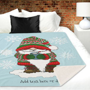 Kerstman Dwerg Rood Groen Winter Schattig Sherpa Deken