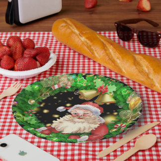 Kerstman: een feestelijk icoon papieren bordje