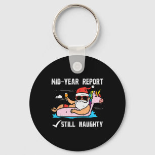 Kerstman Eenhoorn Floatie Nog Steeds Stout Grappig Sleutelhanger