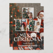 Kerstman eenvoudig elegante familie kerst Foto Feestdagenkaart (Voorkant / Achterkant)