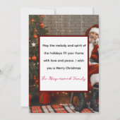 Kerstman eenvoudig elegante familie kerst Foto Feestdagenkaart (Achterkant)