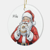 Kerstman eet bagel Ornament (Links)