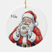 Kerstman eet bagel Ornament (Achterkant)