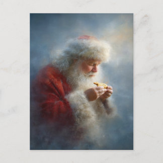 Kerstman eet koekjes kerstkaart briefkaart