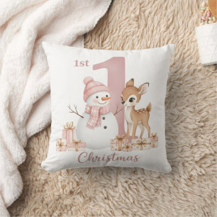 Kerstman Eland eerste kerst meisje Kussen