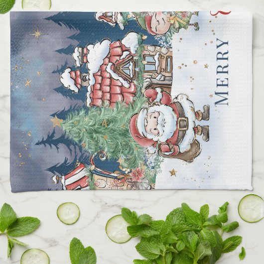 Kerstman Elf Rudolph Theedoek (Gevouwen)