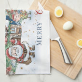 Kerstman Elf Rudolph Theedoek (Quarter Fold)