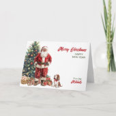 Kerstman en Basset Hound Kaart (Voorkant)