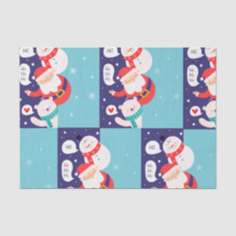 Kerstman en bemanning tissuepapier