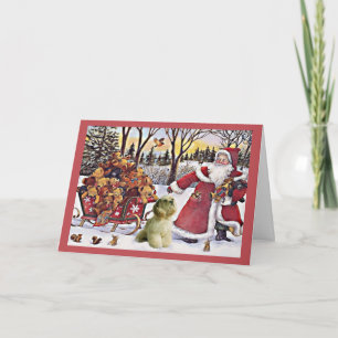 Kerstman en Beren 1 van de Kerstkaart van de Feestdagen Kaart