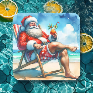 Kerstman en Bloederige Trouwen Grappige Sneeuwvoge Vierkante Sticker