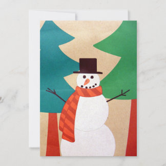 Kerstman en bomen feestdagenkaart
