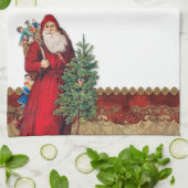  kerstman en boom theedoek (Gevouwen)