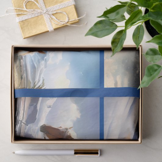 Kerstman en cowboys kerst tissuepapier (Geschenk)