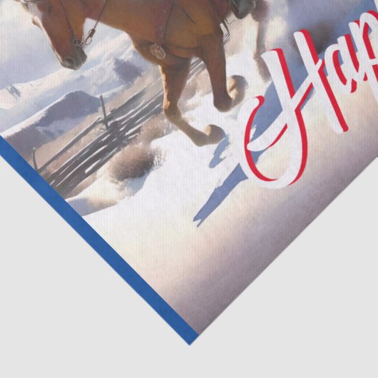 Kerstman en cowboys kerst tissuepapier (Detail)