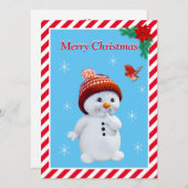 Kerstman en Cute Red Bird Kaart (Voorkant / Achterkant)