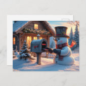 Kerstman en de brievenbus briefkaart (Voorkant / Achterkant)