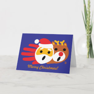 Kerstman en de kaart van het Rendier van Kerstmis