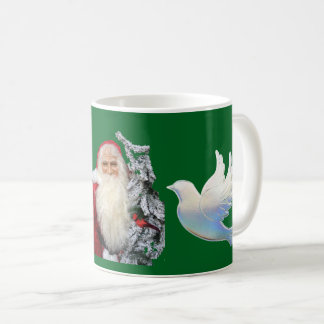 Kerstman en duiven  koffiemok