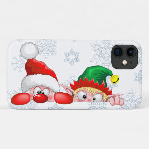 Kerstman en Elf Schattige en grappige karakters di iPhone 11 Hoesje