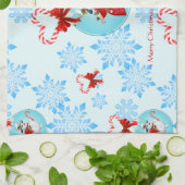 Kerstman en Gentle Snowflakes Theedoek (Gevouwen)