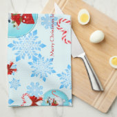 Kerstman en Gentle Snowflakes Theedoek (Quarter Fold)