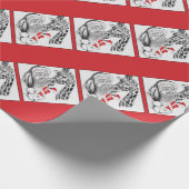 Kerstman en Giraffe Cadeaupapier (Hoek)