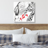 Kerstman en Giraffe Canvas Afdruk (Insitu (Slaapkamer))