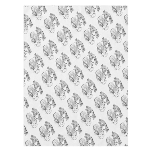 Kerstman en Giraffe Tafelkleed (Voorkant)