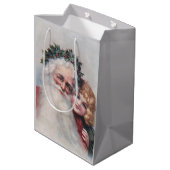 kerstman en glimlachend kind medium cadeauzakje (Achterkant Gekanteld)