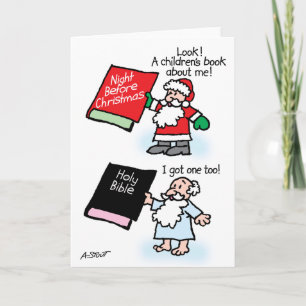 Kerstman en God - Feestdagen Kaart
