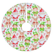 Kerstman en hertenpatroon kerstboom rok (Voorkant)