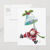 Kerstman en kerstbel Briefkaart (Voorkant / Achterkant)