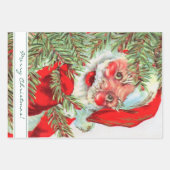  kerstman en kerstboom inpakpapier vel (Voorkant)