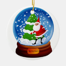 Kerstman en Kerstboom Sneeuwbol Voeg je naam toe
