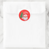 Kerstman en kerstboom sticker (Tas)