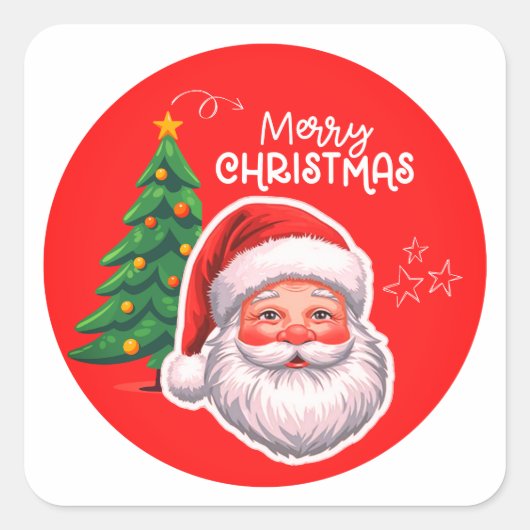 Kerstman en kerstboom sticker (Voorkant)