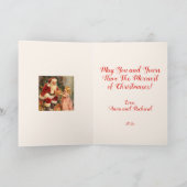  kerstman en kind kerst Kaart (Binnen)