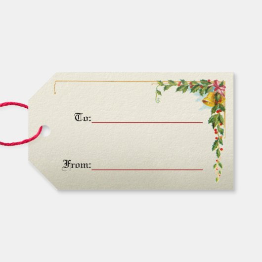 Kerstman en kind met kerstbrief Cadeaulabel (Achterkant Horizontaal)