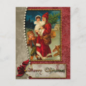 kerstman en kinderen Briefkaart (Voorkant)