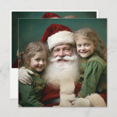  kerstman en kinderen feestdagenkaart (Voorkant / Achterkant)