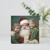  kerstman en kinderen feestdagenkaart (Staand voorkant)