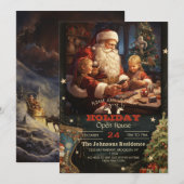 Kerstman en kinderen Kerstmis schilderij Kaart (Voorkant / Achterkant)