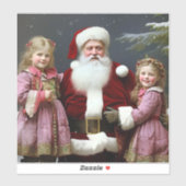  kerstman en kinderen sticker (Vel)